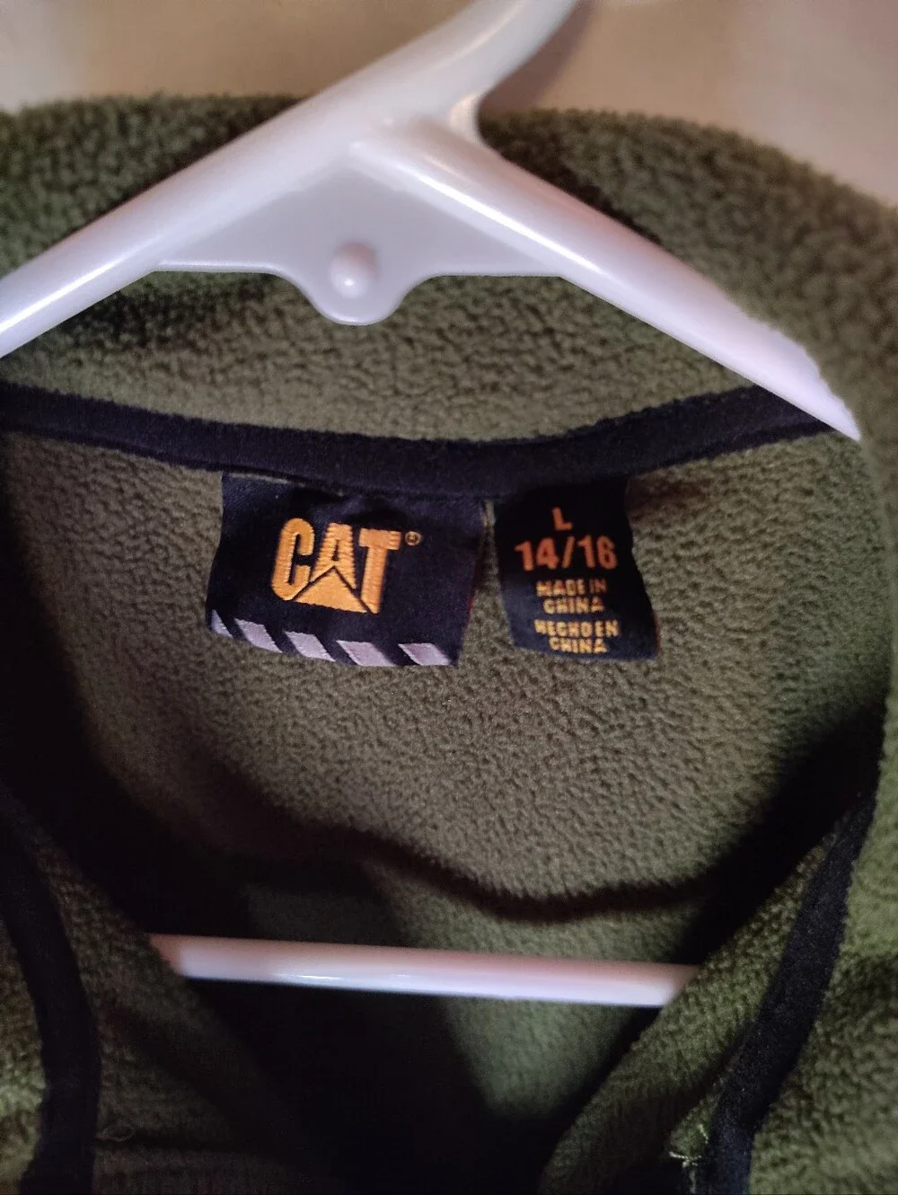 CAT Caterpillar Vest Boys Youth L 14/16 Fleece Equipment Full Zip